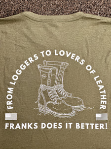 Frank's "Boot Sketch" Short Sleeve Tee (Olive)