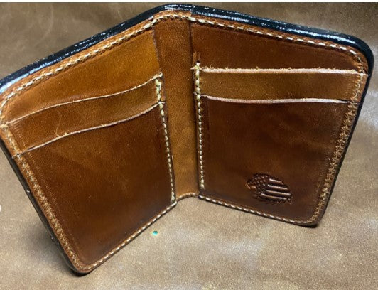 Wickets and Craig Harness Leather Minimalist Wallet, Luxury Leather Wallet,  Front Pocket Wallet.